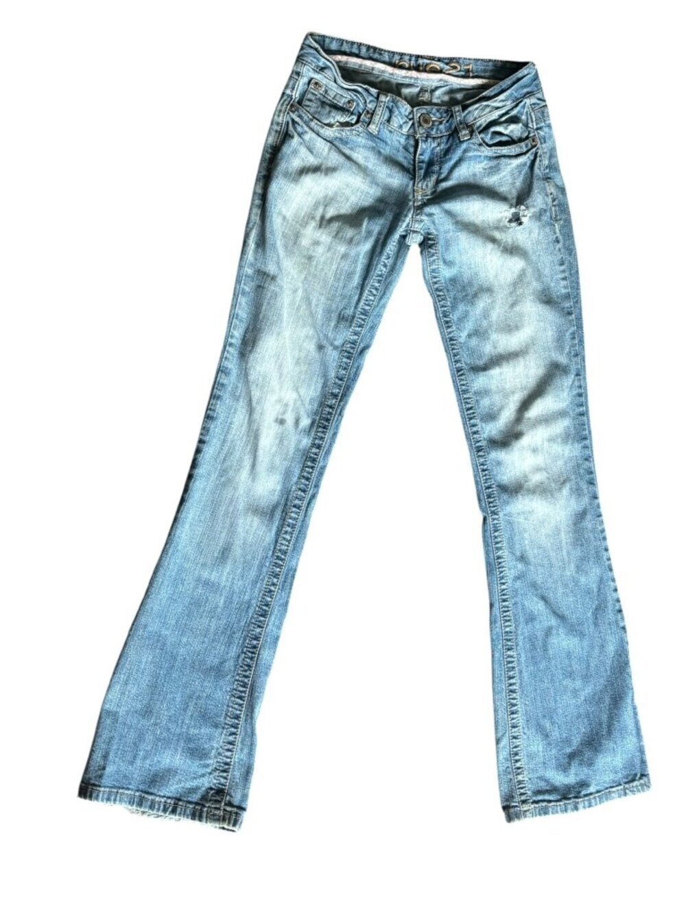 Rue 21 Women’s Light Blue Distressed Jeans - Picture 1 of 8